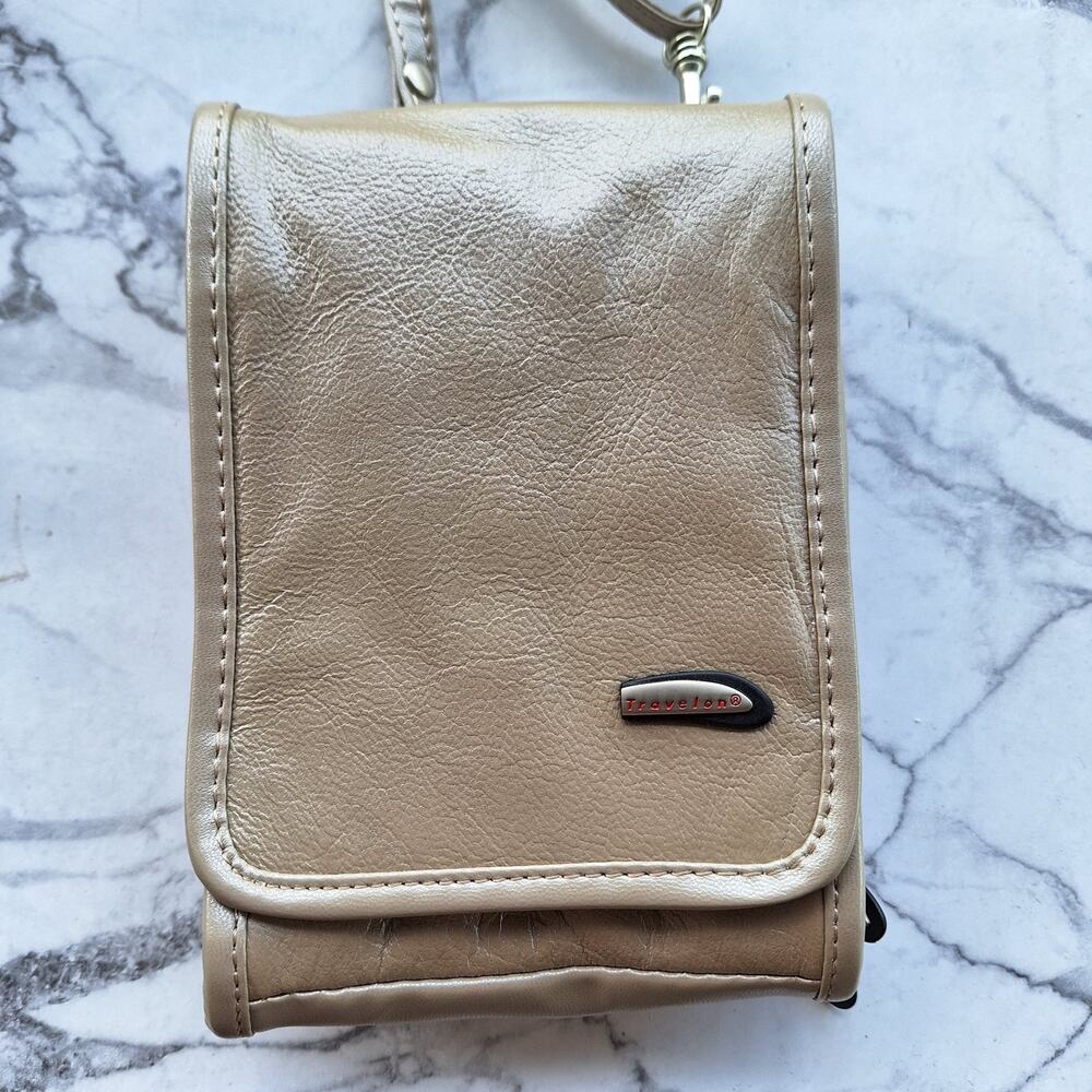 Travelon pearl leather mini convertible crossbody belt bag mini travel purse - Picture 2 of 7